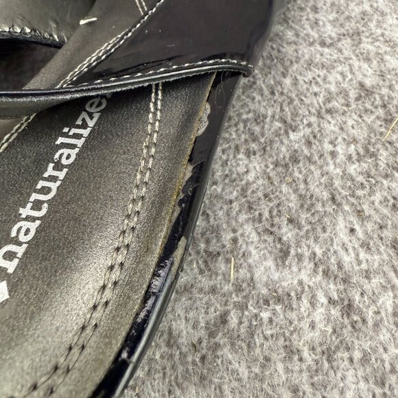 ✅Naturalizer Hanley Black Wedge Sandals Womens 8.5M Slingback Comfort Shoes - Picture 4 of 13